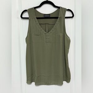 Fortune + Ivy Olive Studded Women's Tank Top